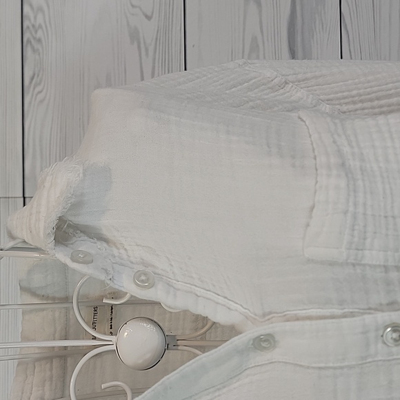Urban Outfitters White Gauze Cotton  Button-Up Shirt Womens Size S - Picture 4 of 11